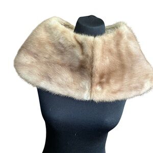 Vintage 40s 50s 60s Real Fur Collar With Two Hook Fasteners